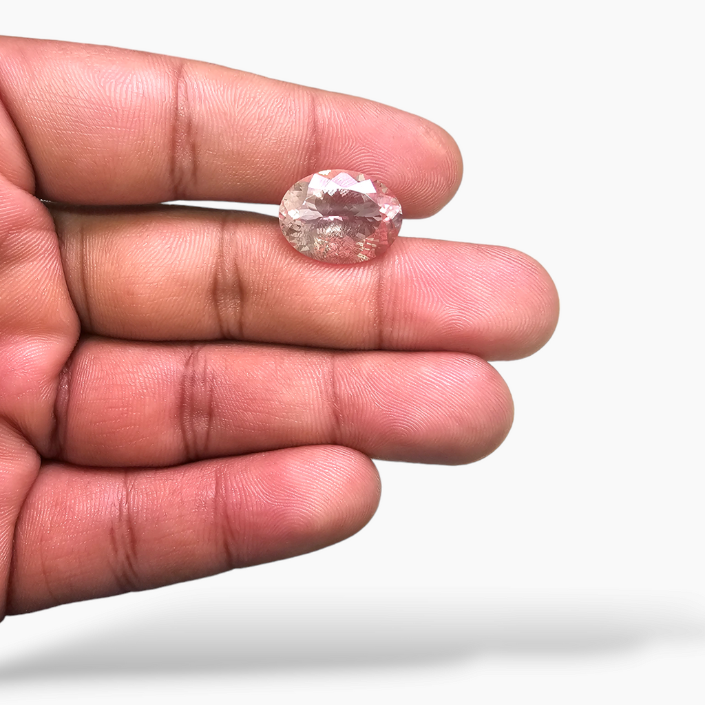 online Natural Peach Morganite Stone 9 Carats Cushion Cut (16.5x12.5 mm)