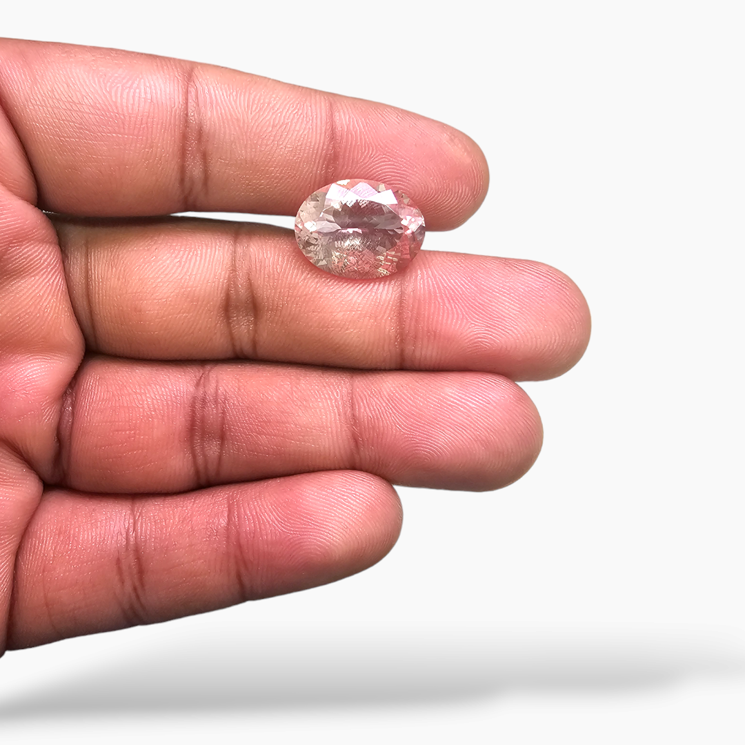 online Natural Peach Morganite Stone 9 Carats Cushion Cut (16.5x12.5 mm)