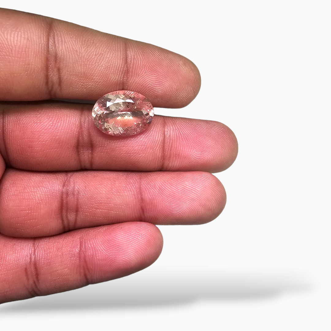 online Natural Peach Morganite Stone 8.31 Carats Pear  Cut (16x12 mm)