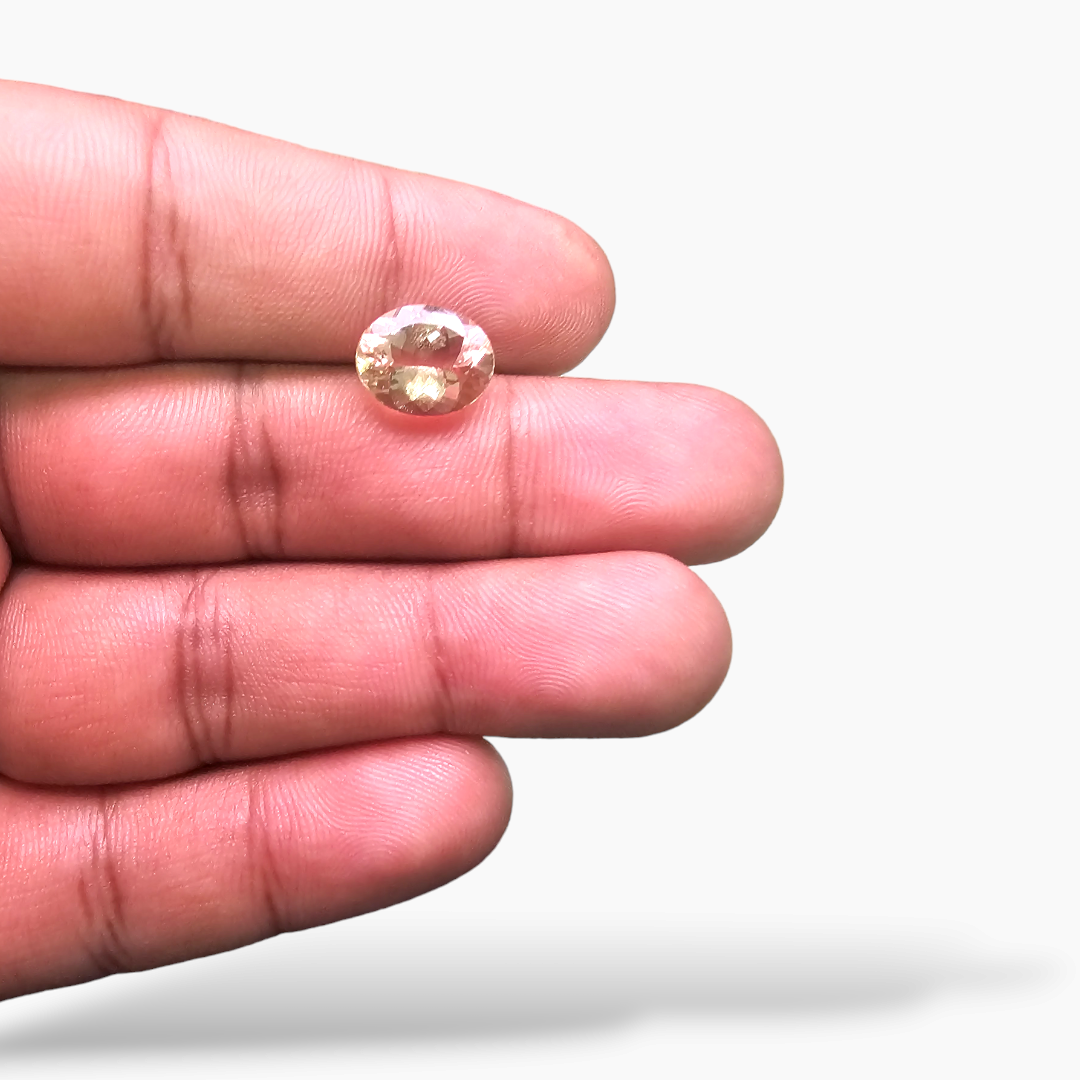 online Natural Peach Morganite Stone 3.42 Carats Oval Cut (11x9 mm)