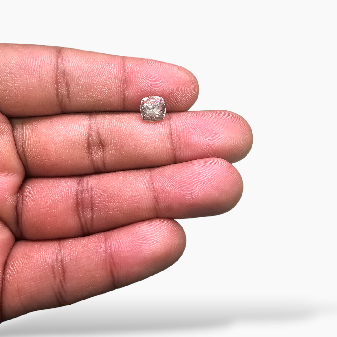 loose Natural Pink Morganite Stone 2.21 Carats Cushion Cut (7 mm) 