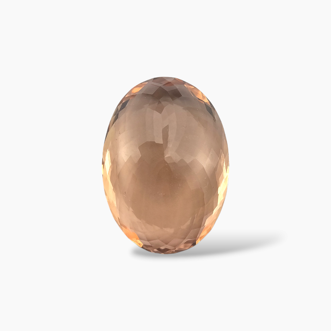 loose Natural Peach Morganite Stone 30.45 Carats Oval Cut (25.5x18.5 mm)