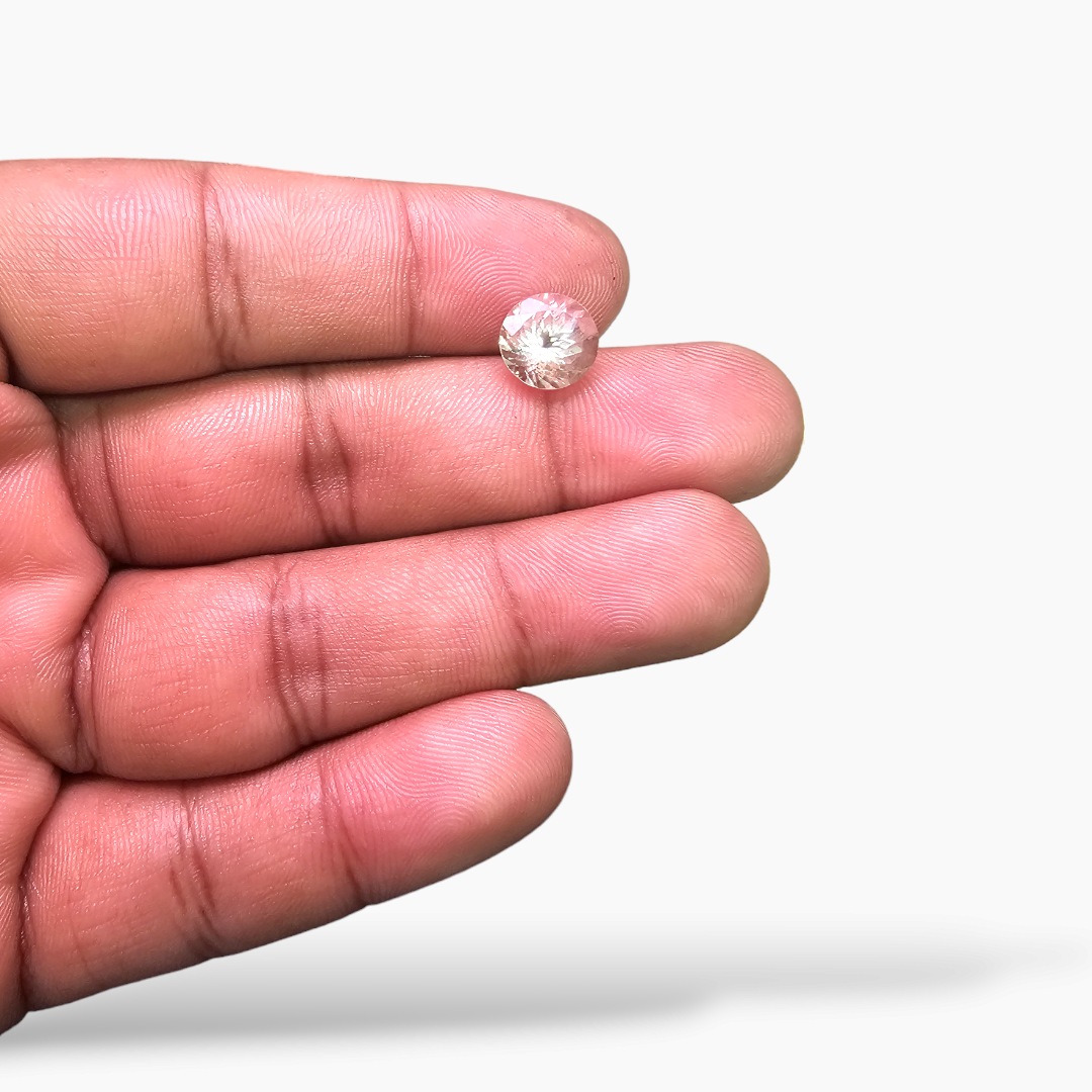 online Natural Peach Morganite Stone 2.64 Carats Round Cut (9 mm) 