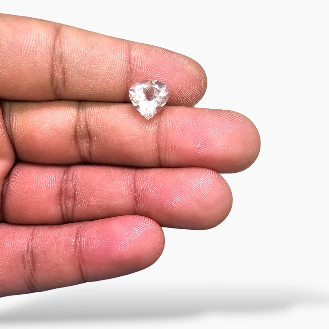 loose Natural Peach Morganite Stone 2.75 Carats Heart Cut (10 mm )