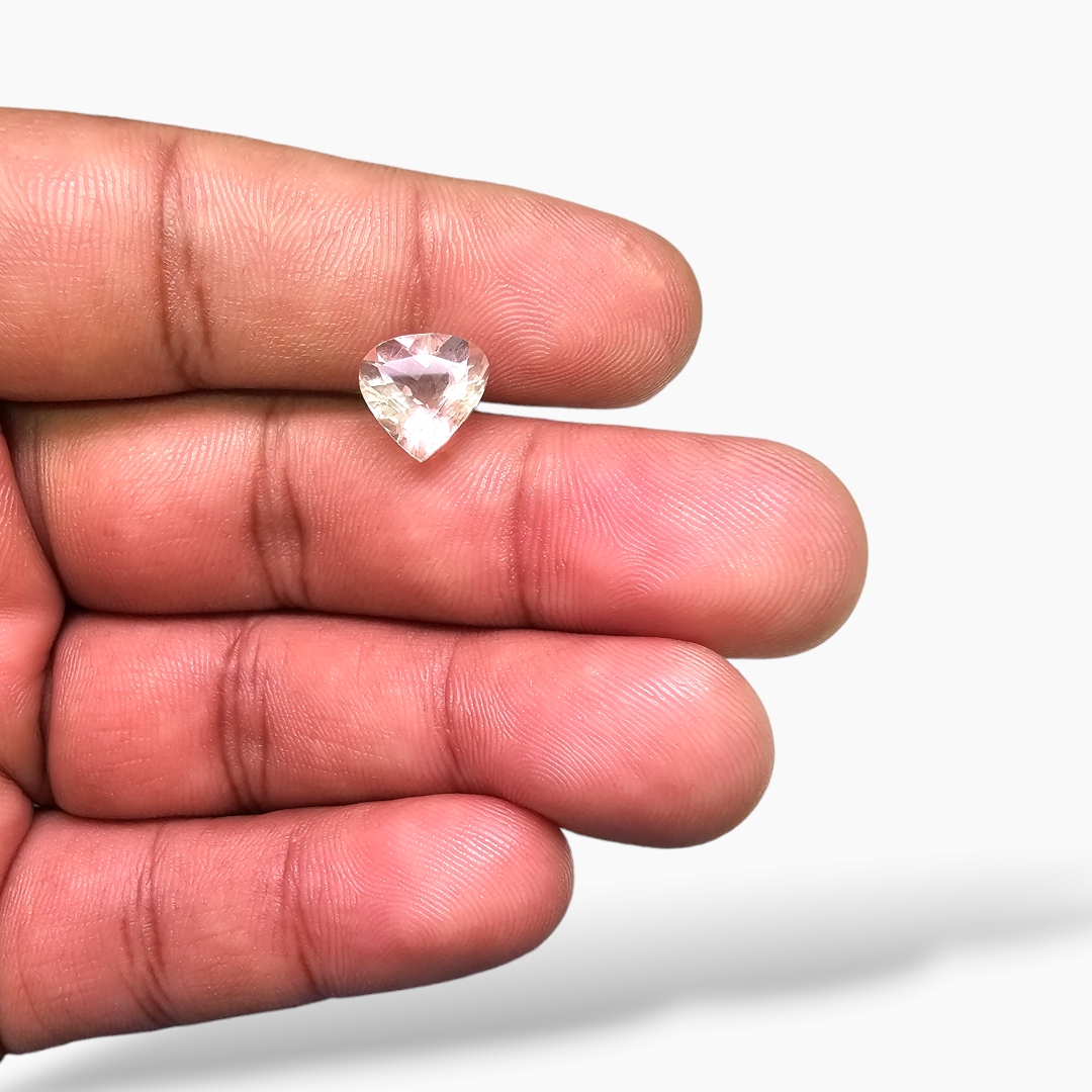 loose Natural Peach Morganite Stone 2.65  Carats Heart Cut (10 mm)