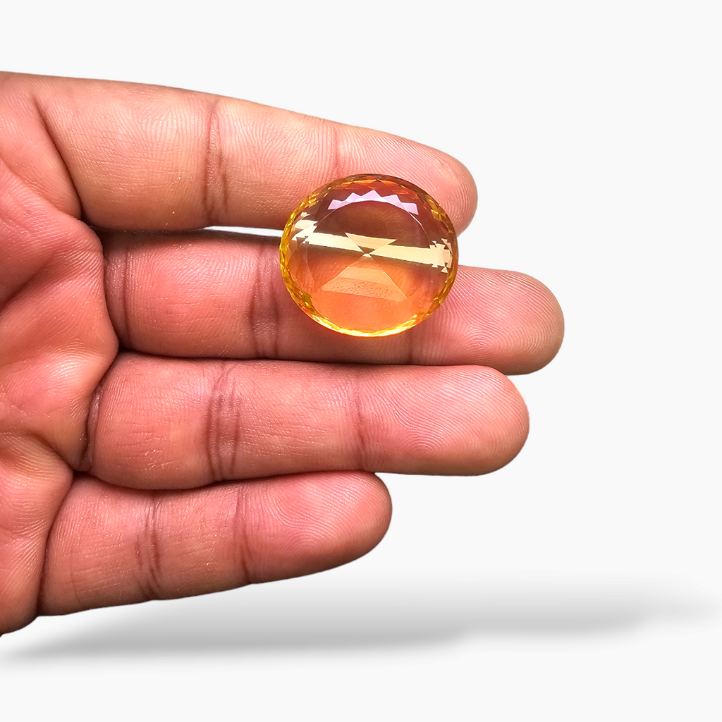 online Natural Citrine Stone 38.95 Carats Round Cut (24.5x22.5 mm)