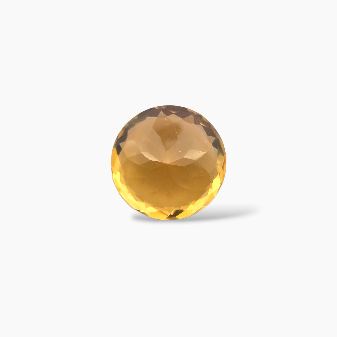 loose Natural Citrine Stone 9.03 Carats Round Cut (14 mm)