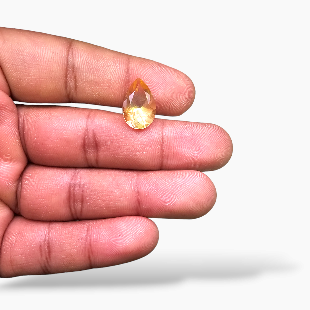 loose Natural Citrine Stone 4.45 Carats Pear Cut (14x10 mm) 