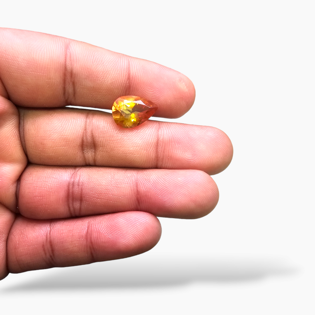 loose Natural Citrine Stone 4.22 Carats Pear Cut (14x10 mm) 