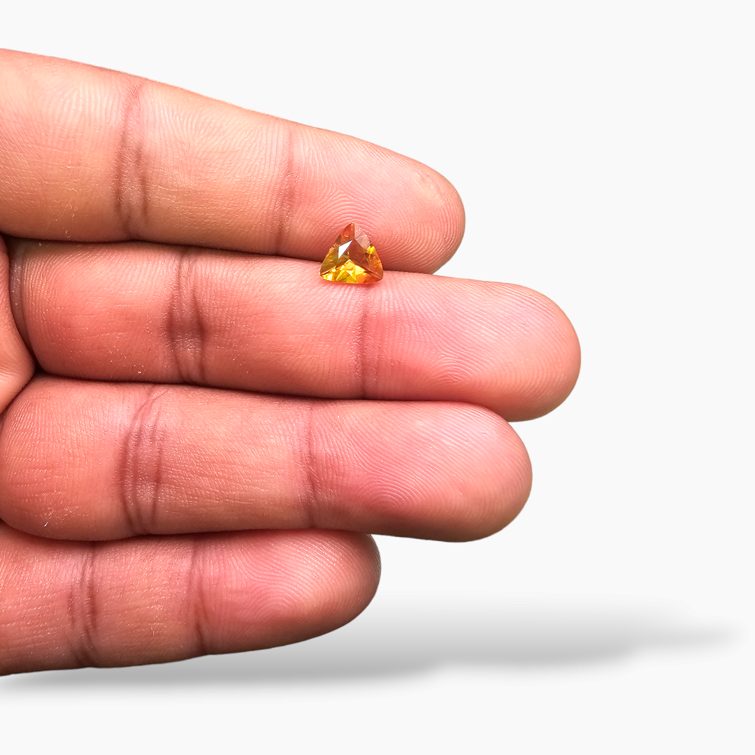 loose Natural Citrine Stone 0.78 Carats Trilliant Cut (7 mm)
