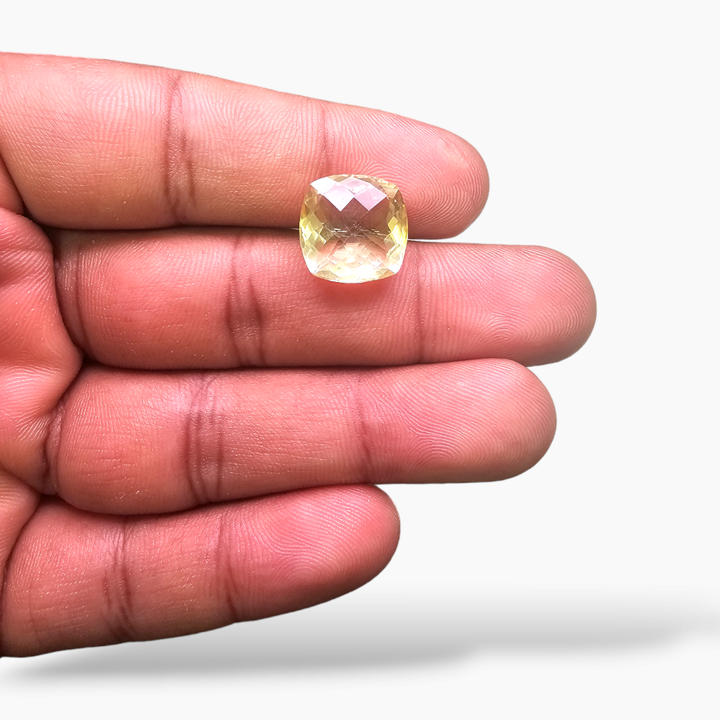 loose Natural Citrine Stone 9.04 Carats Cushion( 13 mm) 