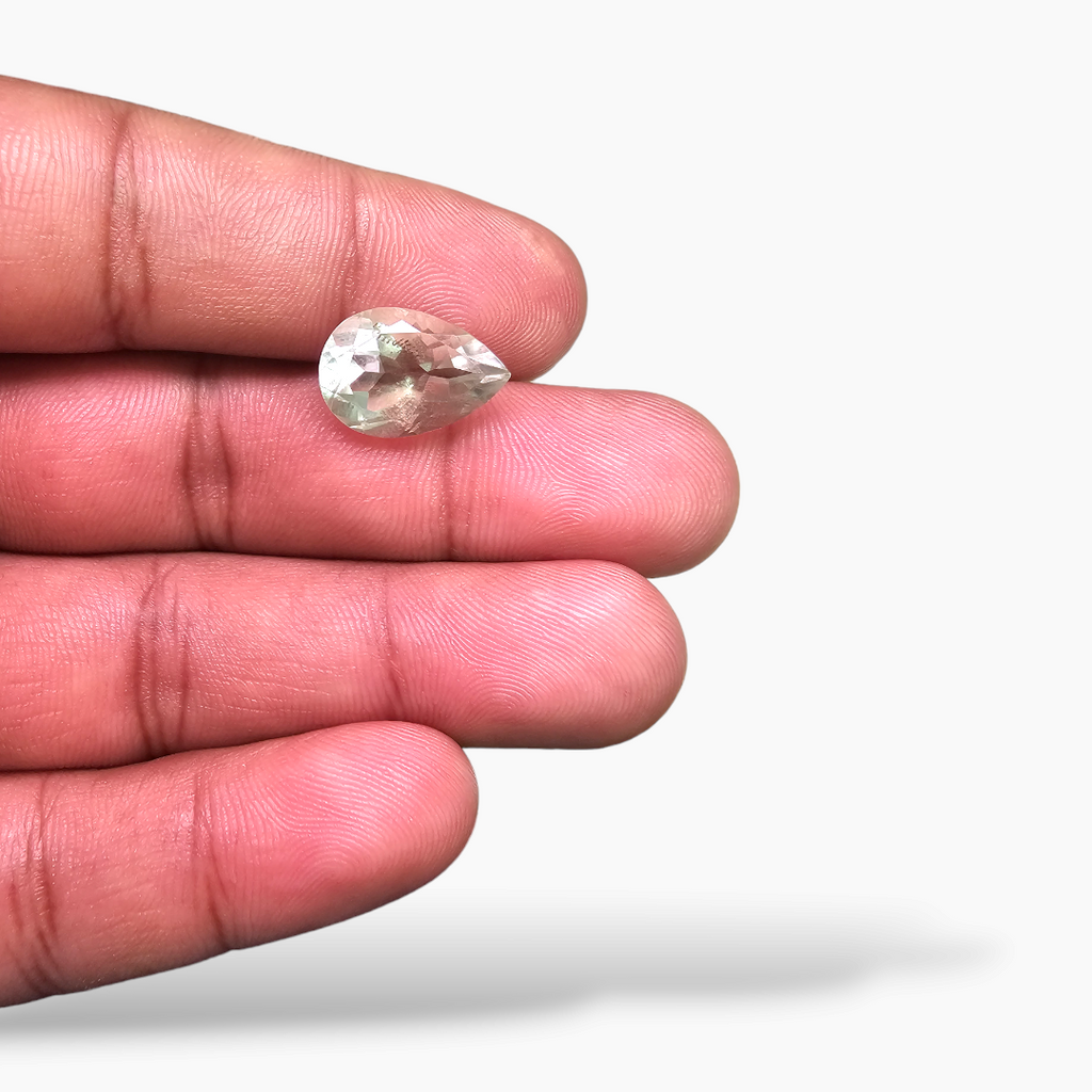 Natural Green Amethyst  Stone 6.20 Carats Pear  ( 15x10  mm)