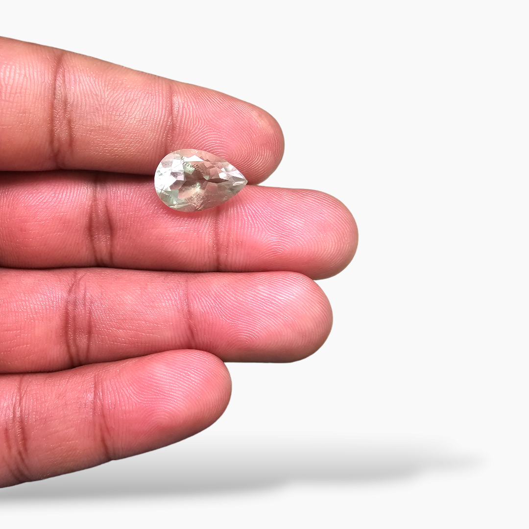 Natural Green Amethyst  Stone 6.20 Carats Pear  ( 15x10  mm)