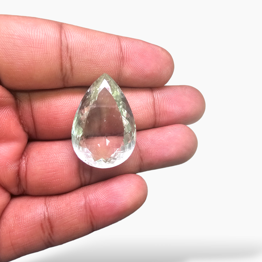 online Natural Green Amethyst  Stone 42.87 Carats Pear  ( 30x20 mm) 