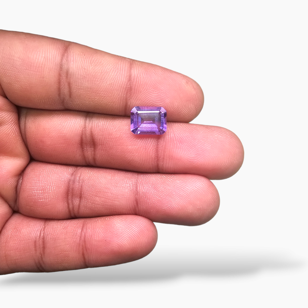 online Natural Purple Amethyst  Stone 2.84 Carats Emerald Cut( 10x8 mm)