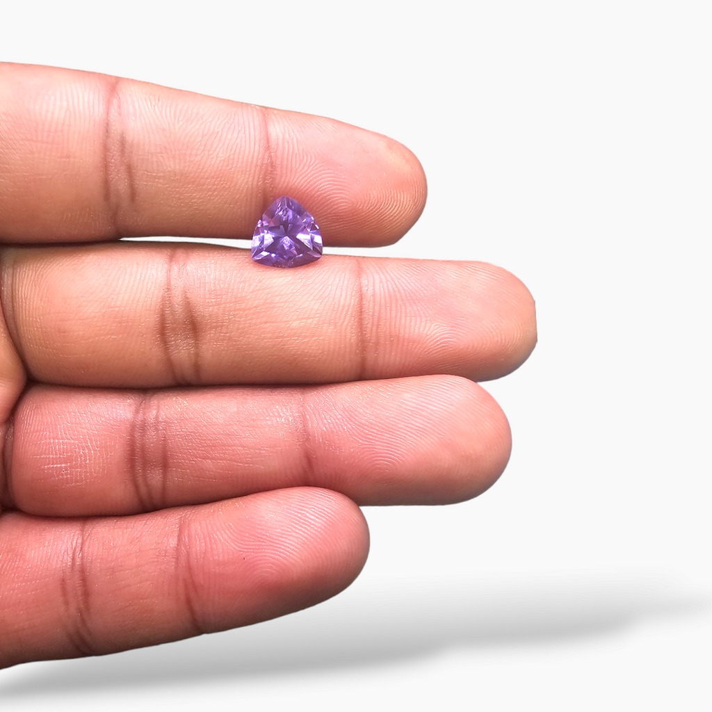 loose Natural Purple Amethyst  Stone 2.37 Carats Trilliant Cut( 9 mm)
