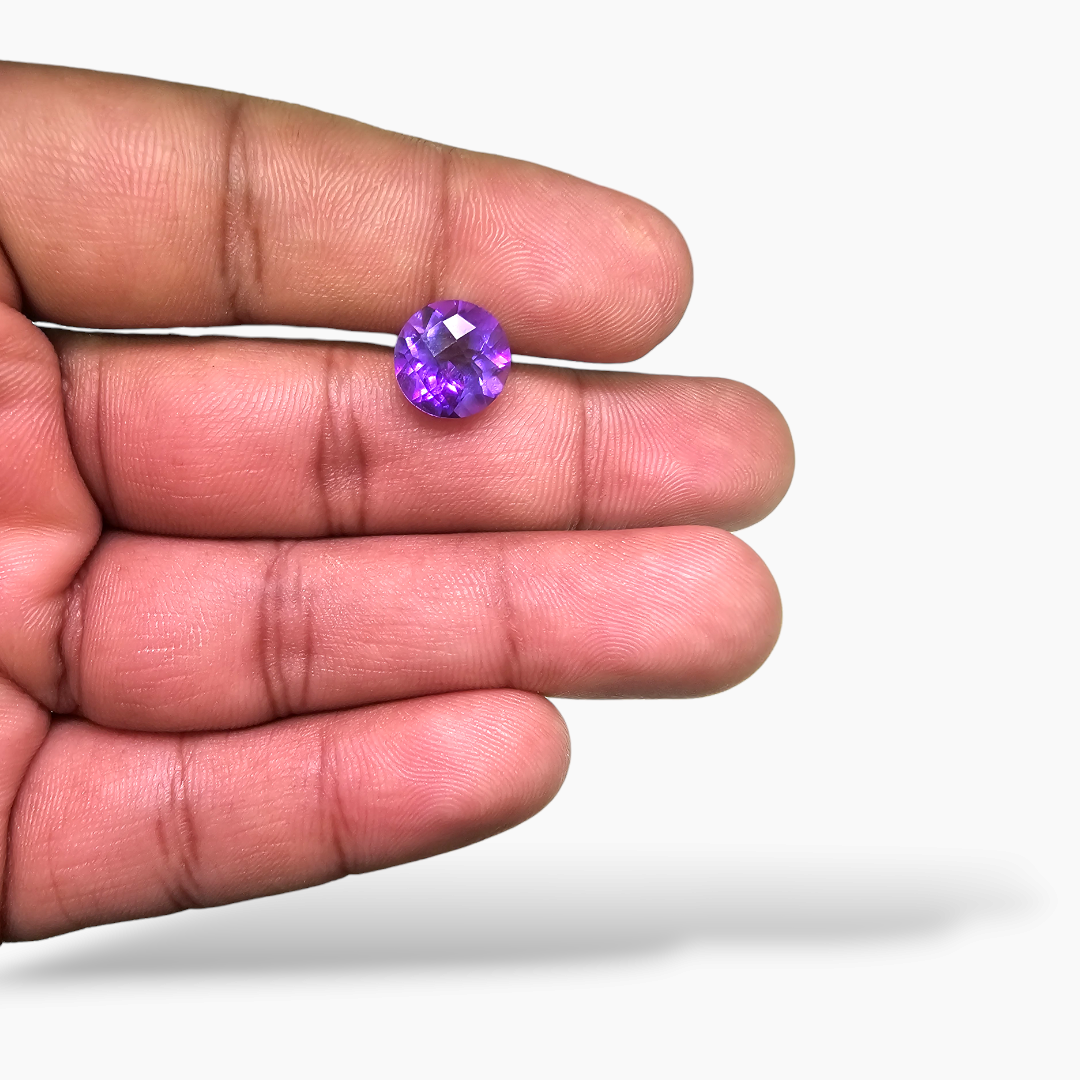 for sale Natural Purple Amethyst  Stone 3.53 Carats Round ( 10 mm) 