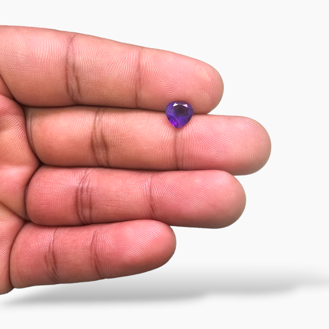 loose Natural Purple Amethyst  Stone 1.08Carats Heart ( 7 mm)