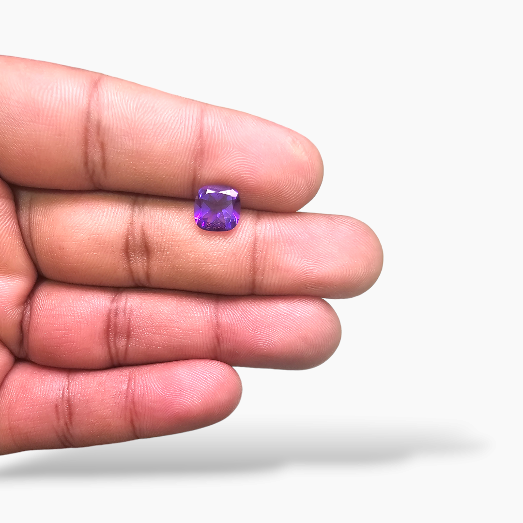 loose Natural Purple Amethyst  Stone 2.2 Carats Cushion Cut( 8 mm)