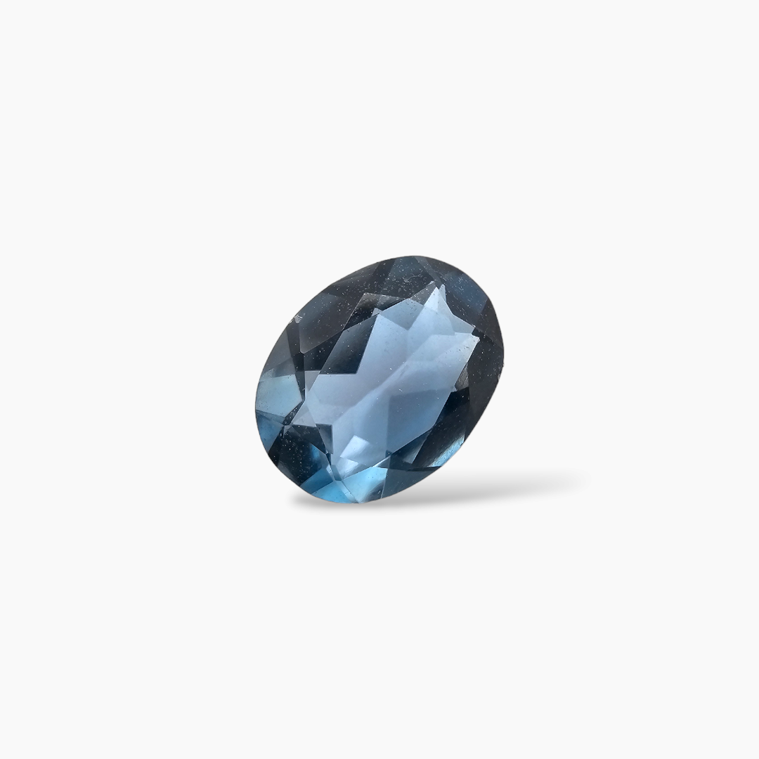 loose Natural London Blue Topaz Stone 1.15 Carats Oval Shape  ( 8x6 mm )