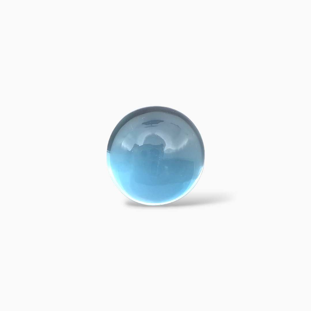 buy Natural Swiss Blue Topaz Stone 11.13 Carats Round Cabochon Shape  ( 12 mm )