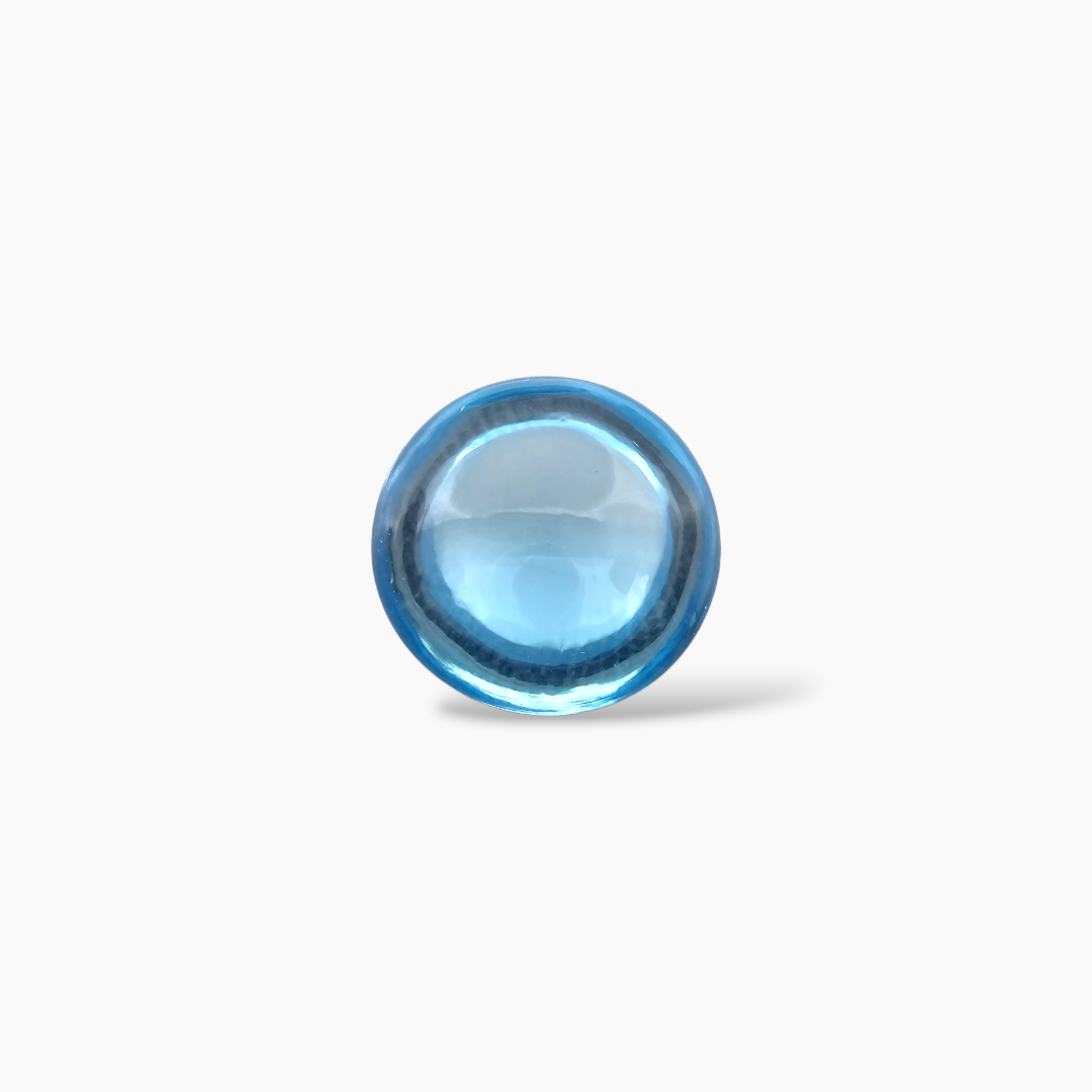 online Natural Swiss Blue Topaz Stone 11.13 Carats Round Cabochon Shape  ( 12 mm )