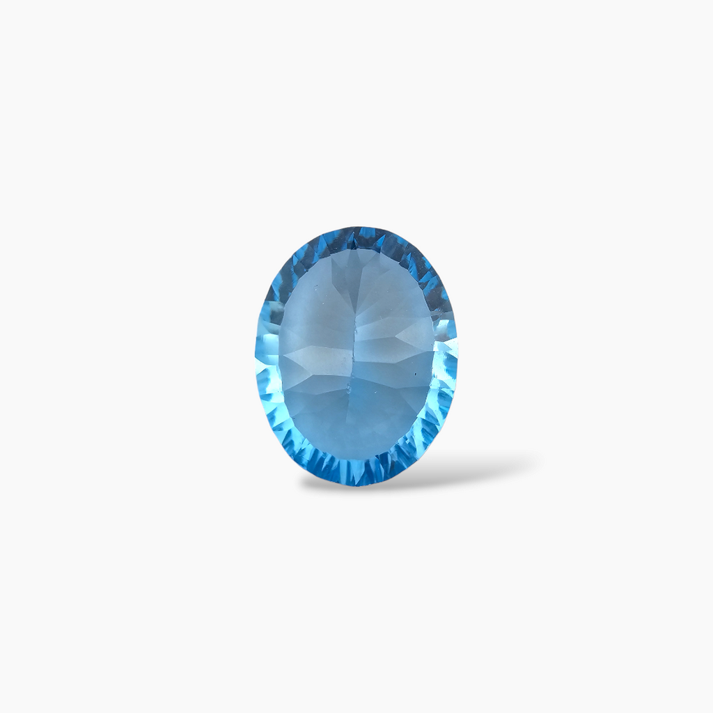 loose Natural Swiss Blue Topaz Stone 30 Carats Oval Shape  ( 22x17.3 mm )