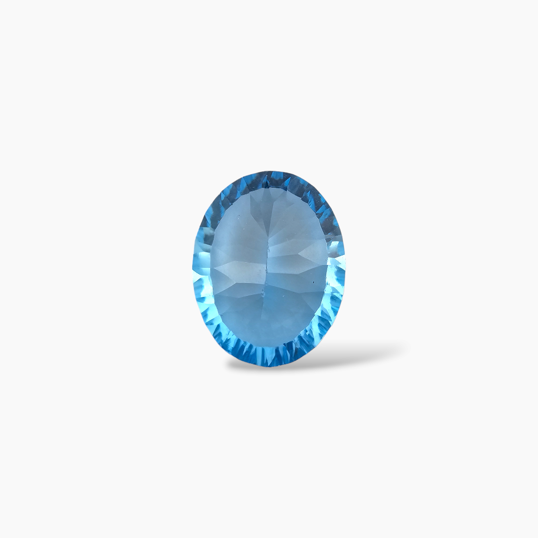 loose Natural Swiss Blue Topaz Stone 30 Carats Oval Shape  ( 22x17.3 mm )