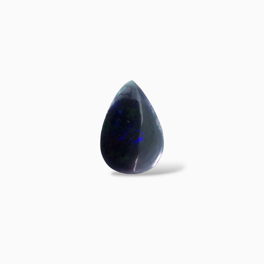 online Natural Black  Ethiopian Opal  Stone 8.73 Carats Pear Cabochon Shape  ( 20x14 mm )