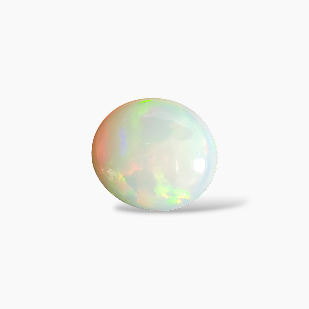 buy Natural White Ethiopian Opal  Stone 20.48 Carats Round Cabochon Shape  ( 18.5 mm )