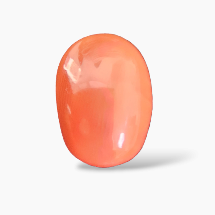 buy Natural Coral  Stone 13.36 Carats Cabochon Shape  ( 15.5x11.3 mm )