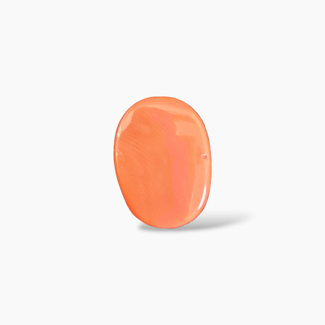 online Natural Coral  Stone 13.36 Carats Cabochon Shape  ( 15.5x11.3 mm )