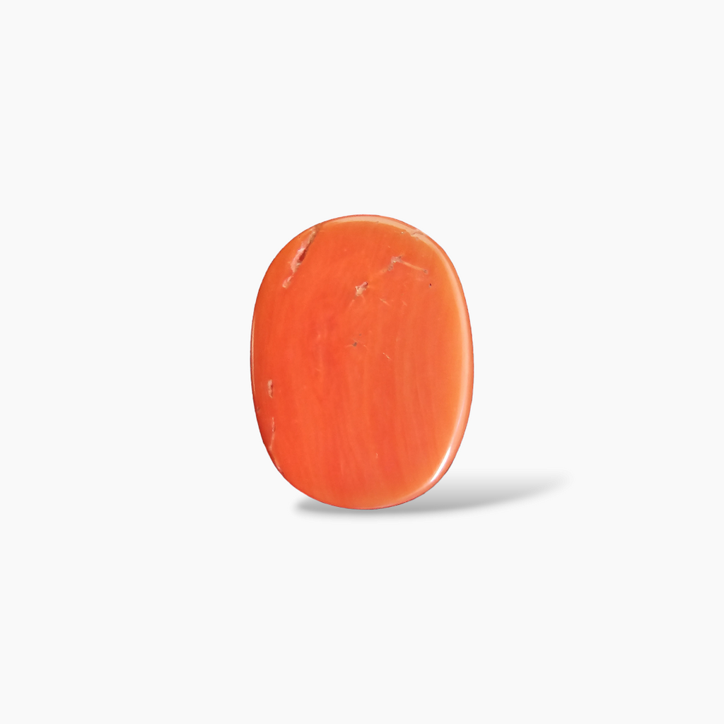 loose Natural Coral  Stone 11.68 Carats Cabochon Shape  ( 16.5x12.8 mm )