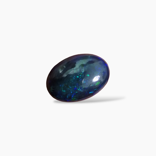 shop Natural Black Ethiopian Opal  Stone 6.25 Carats Oval Cabochon Shape  ( 18x12.5 mm )