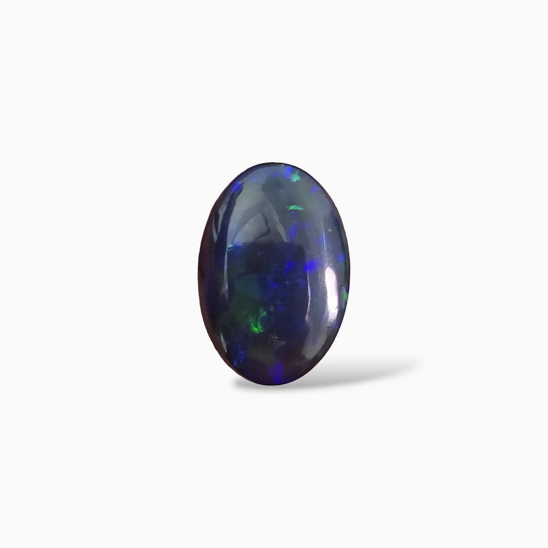 for sale Natural Black Ethiopian Opal  Stone 6.25 Carats Oval Cabochon Shape  ( 18x12.5 mm )
