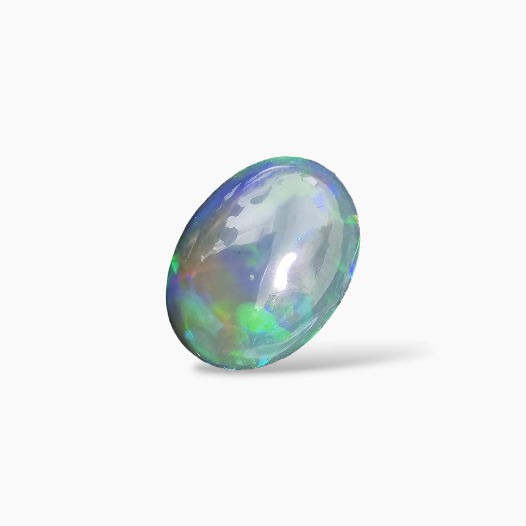 online Natural Black Ethiopian Opal  Stone 10.11 Carats Oval Cabochon Shape  ( 19x14 mm )