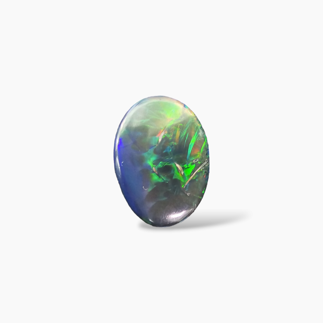 shop Natural Black Ethiopian Opal  Stone 10.11 Carats Oval Cabochon Shape  ( 19x14 mm )