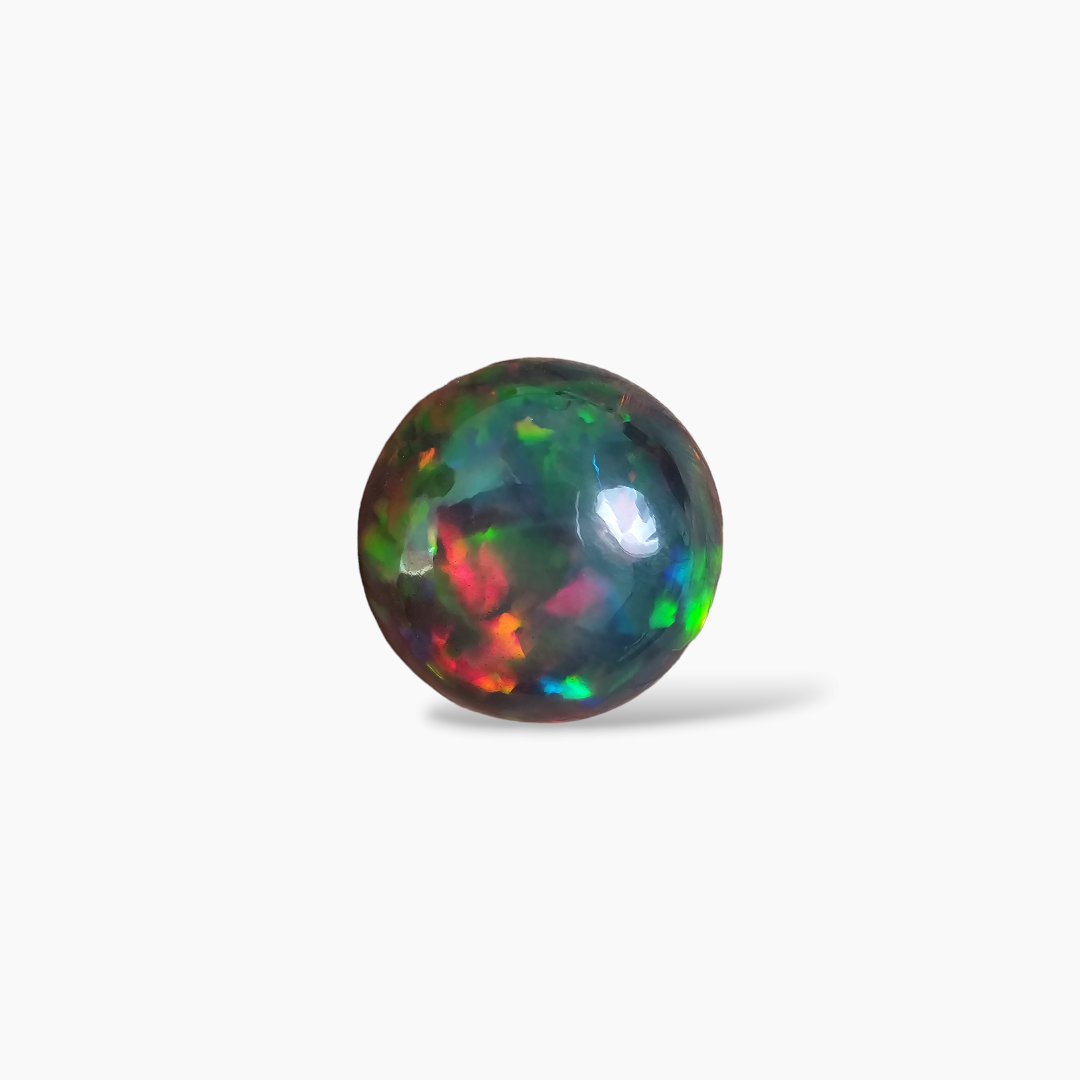 buy Natural Black Ethiopian Opal  Stone 15.90 Carats Round Cabochon Shape  ( 18.5 mm )