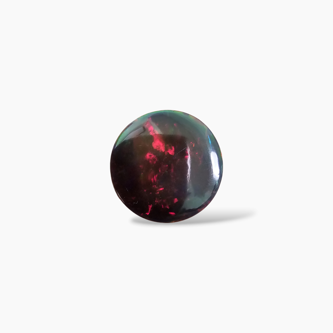 online Natural Black Ethiopian Opal  Stone 15.90 Carats Round Cabochon Shape  ( 18.5 mm )
