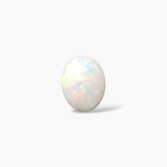 buy Natural White Ethiopian Opal  Stone 5.47 Carats Oval Cabochon Shape  ( 15.5x12 mm )