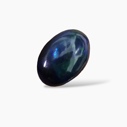 shop Natural Black Ethiopian Opal  Stone 6.32 Carats Oval Cabochon Shape  ( 16.5x12 mm )