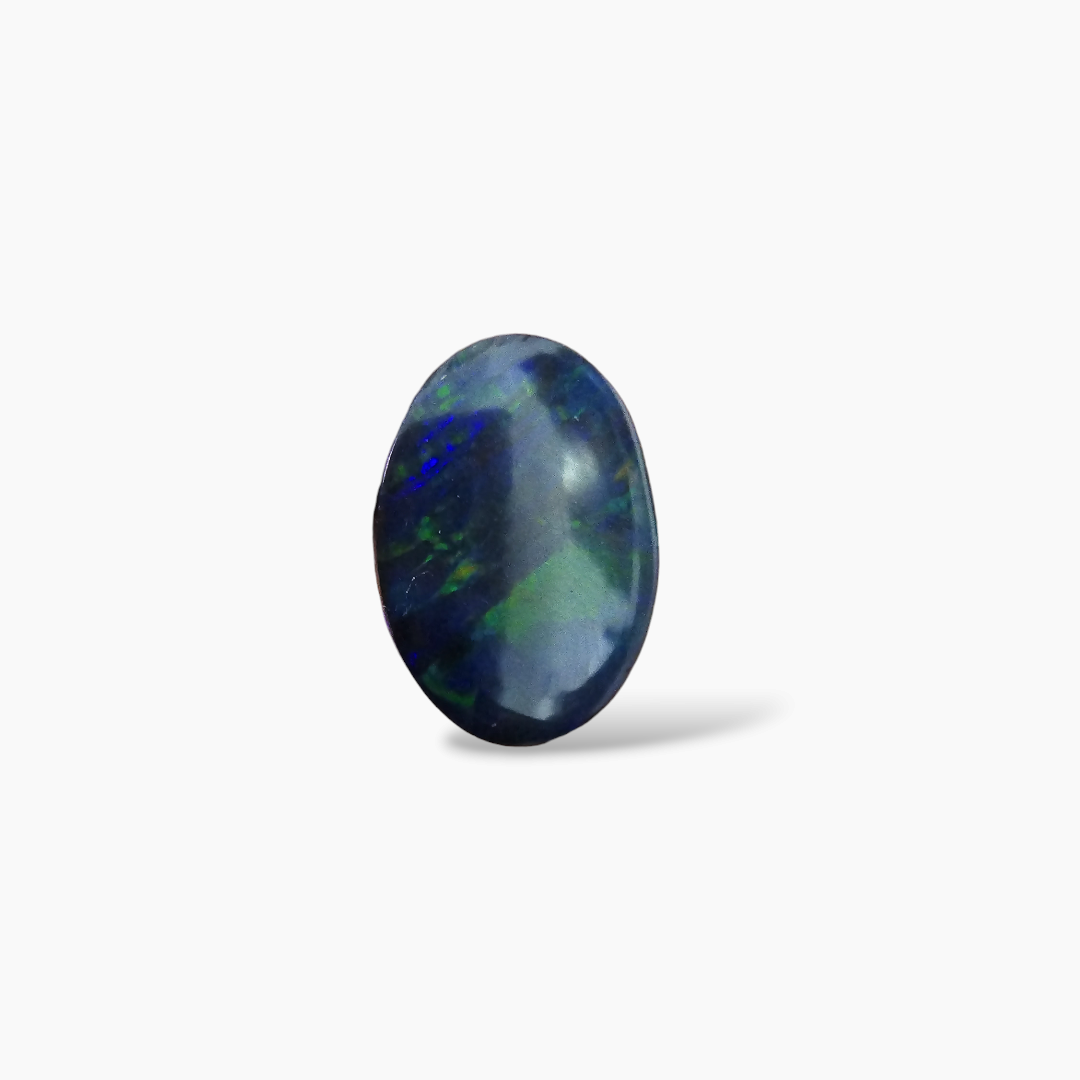 sale Natural Black Ethiopian Opal  Stone 6.32 Carats Oval Cabochon Shape  ( 16.5x12 mm )
