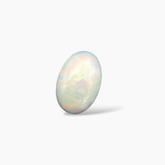 shop Natural White Ethiopian Opal  Stone 14.86 Carats Oval Cabochon Shape  ( 23x15.5 mm )