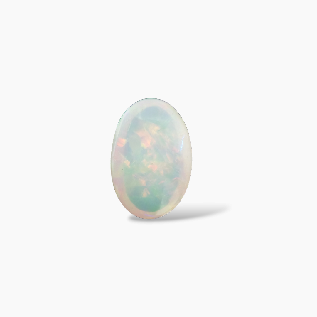 online Natural White Ethiopian Opal  Stone 14.86 Carats Oval Cabochon Shape  ( 23x15.5 mm )