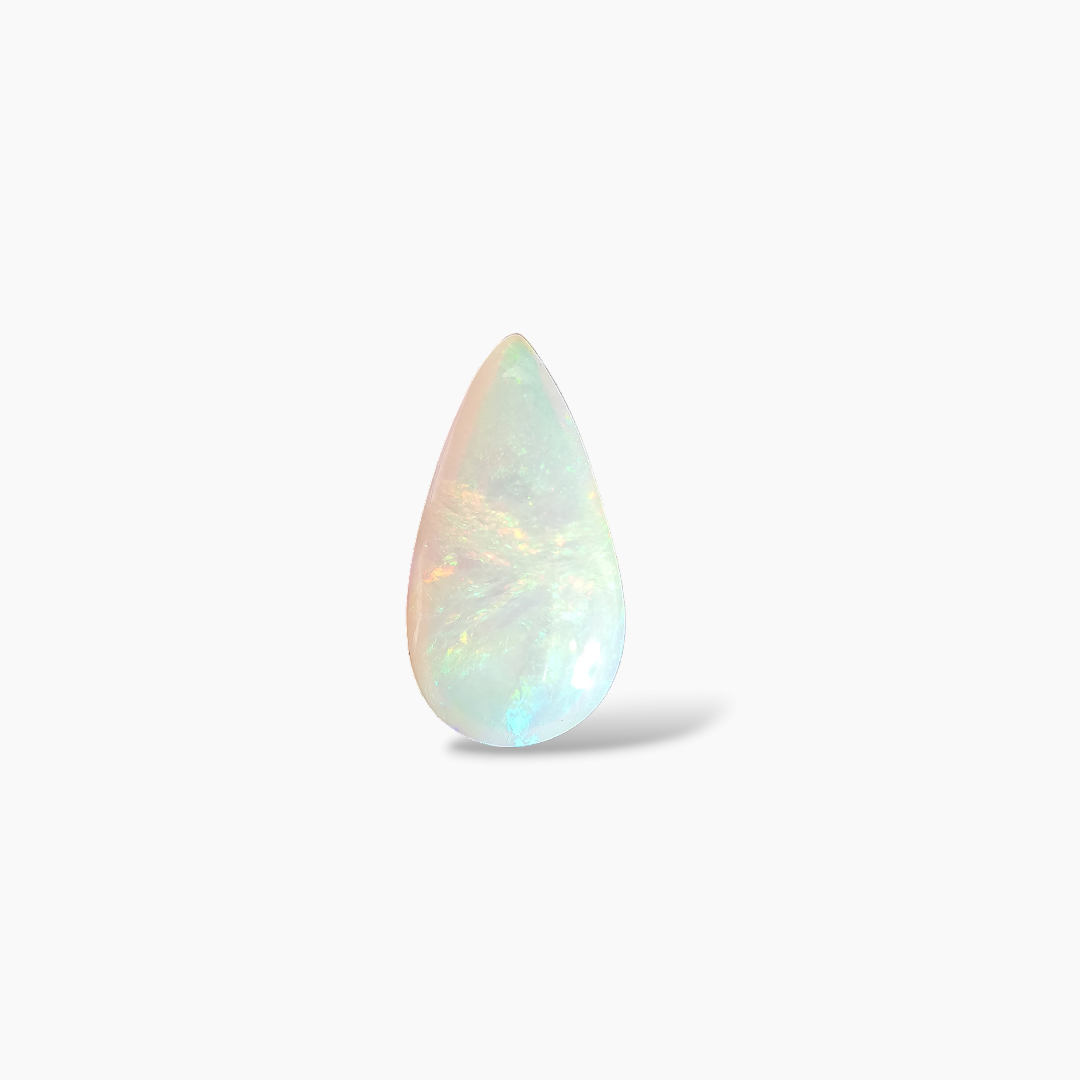 online Natural White Ethiopian Opal  Stone 17.16 Carats Pear Cabochon Shape  ( 27x14 mm )