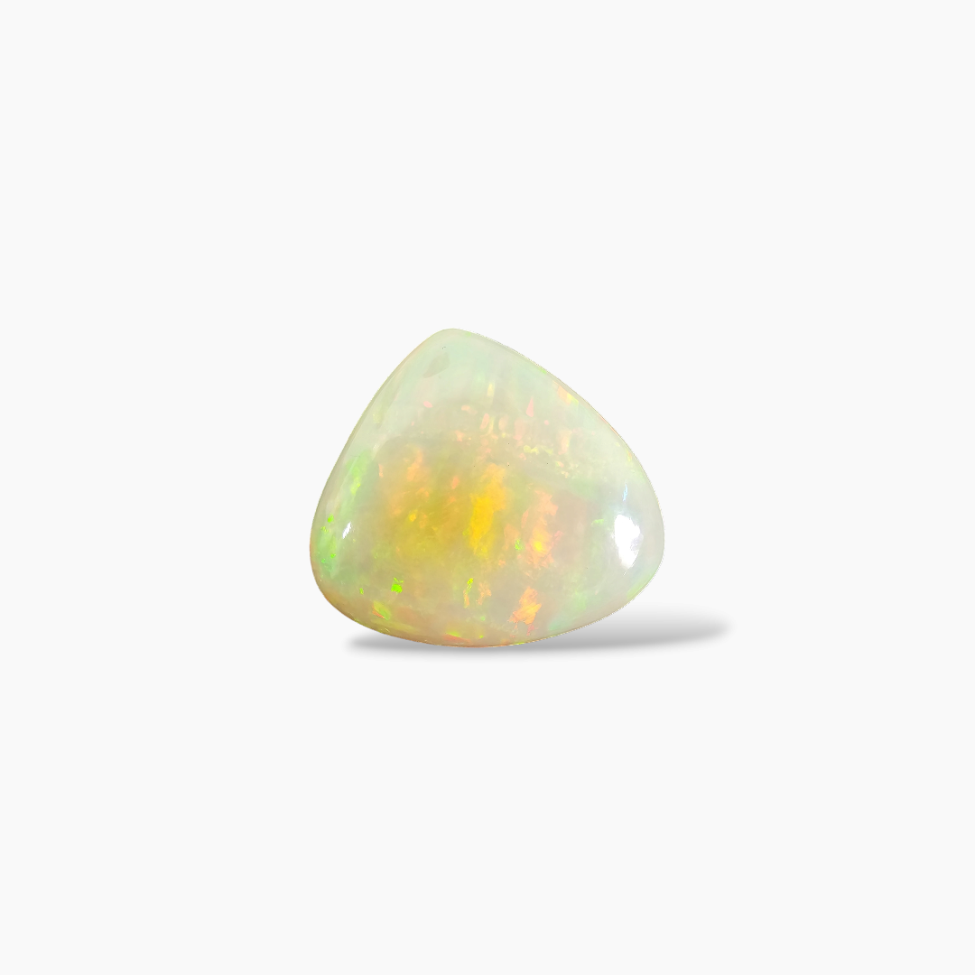 online Natural White Ethiopian Opal  Stone 31.31 Carats Trilliant Cabochon Shape  ( 23.5 mm )