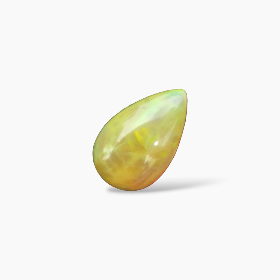 shop Natural White Ethiopian Opal  Stone 5.62 Carats Pear Cabochon Shape  ( 16x10.5 mm )