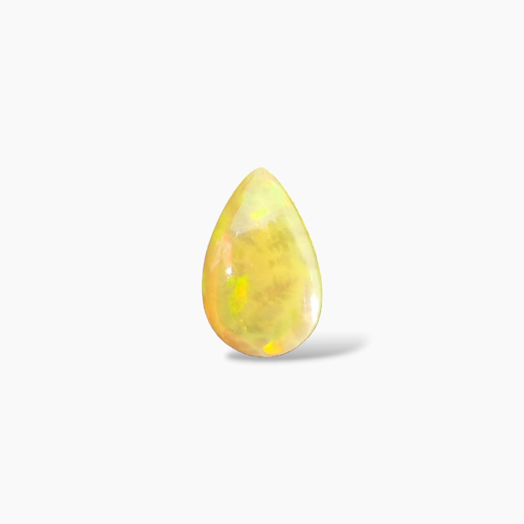online Natural White Ethiopian Opal  Stone 5.62 Carats Pear Cabochon Shape  ( 16x10.5 mm )