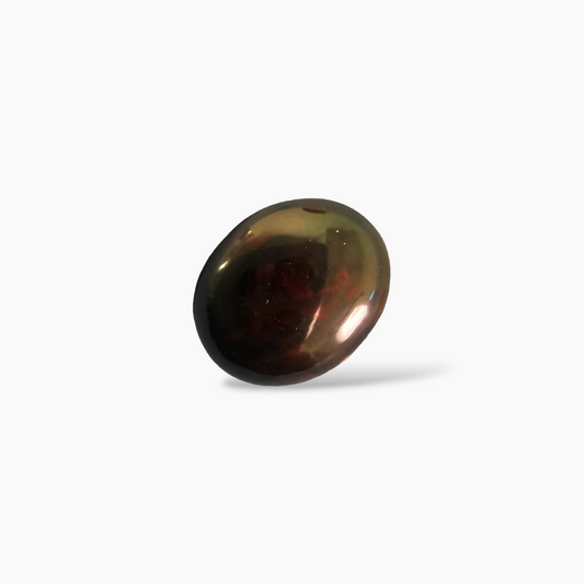 shop Natural Black Ethiopian Opal  Stone 6.95 Carats Oval Cabochon Shape  ( 14.5x12 mm )