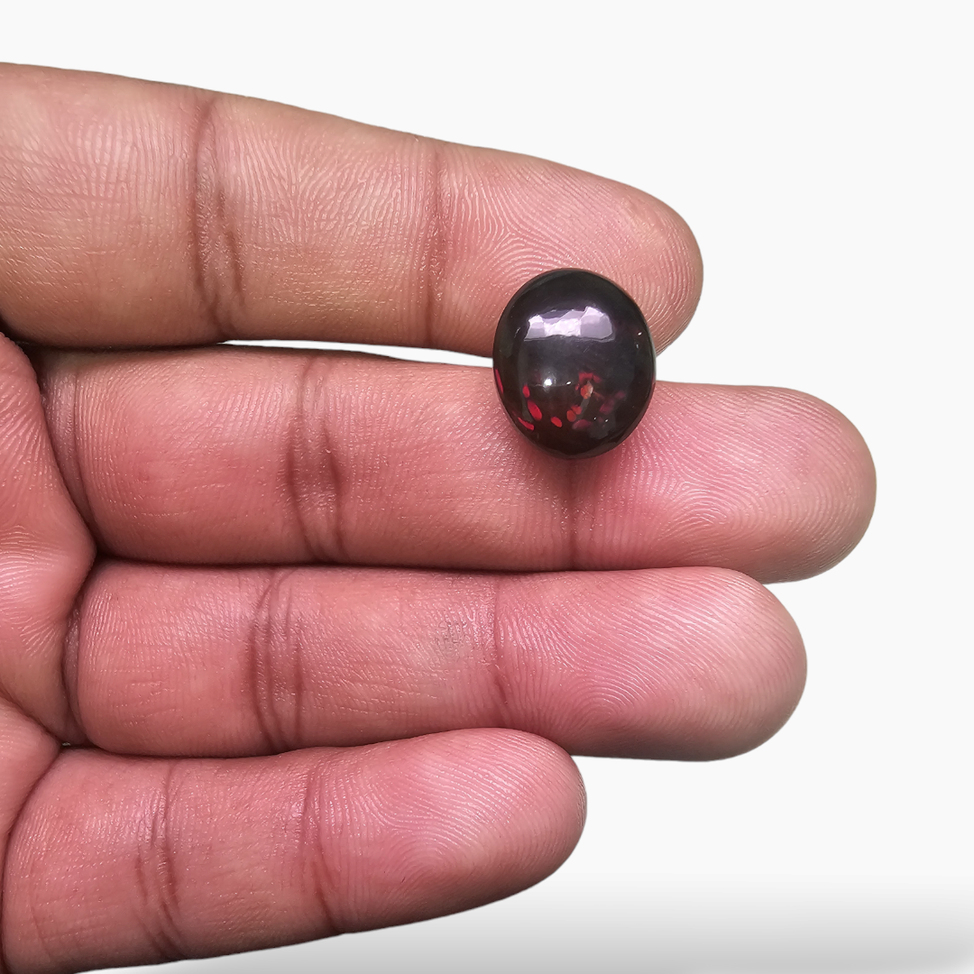 loose Natural Black Ethiopian Opal  Stone 6.95 Carats Oval Cabochon Shape  ( 14.5x12 mm )